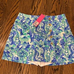 Lilly Pulitzer Oceanic Print Shorts in Blue and Green